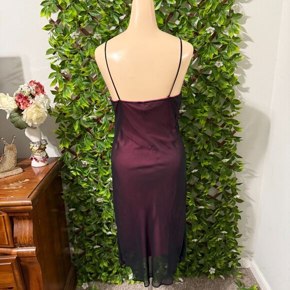 Rare 2000’s Touch 9 Pink Dress with Black Sheer Overlay and Bow - Picture 2 of 6